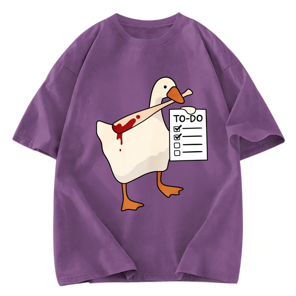 Tokyosol Task Slayer Goose Funny Washed T-Shirt