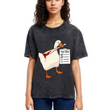 Tokyosol Task Slayer Goose Funny Washed T-Shirt