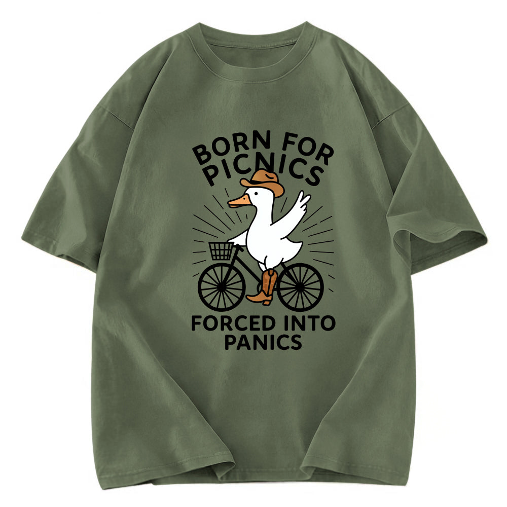 Tokyosol Born For Picnics Funny Washed T-Shirt
