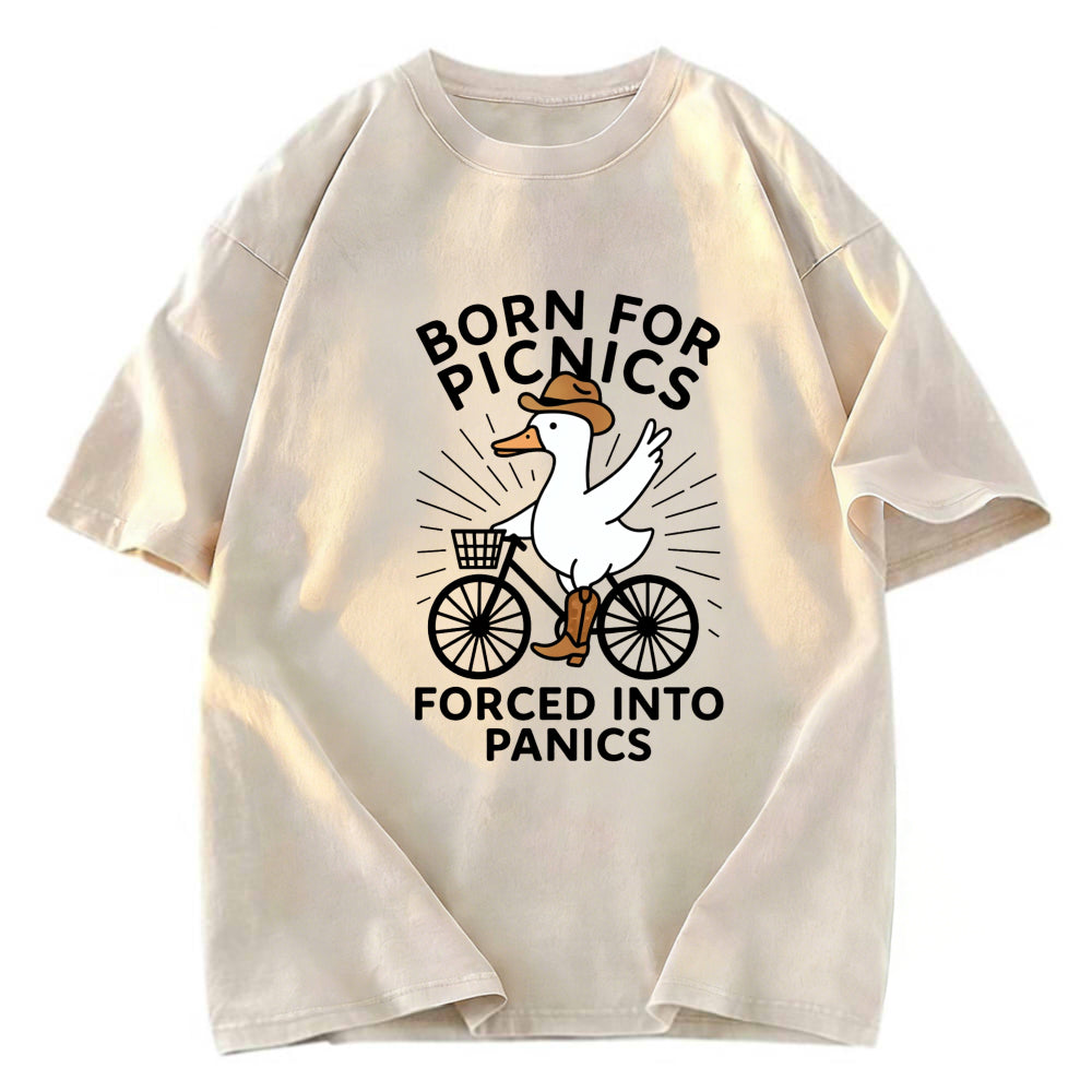 Tokyosol Born For Picnics Funny Washed T-Shirt