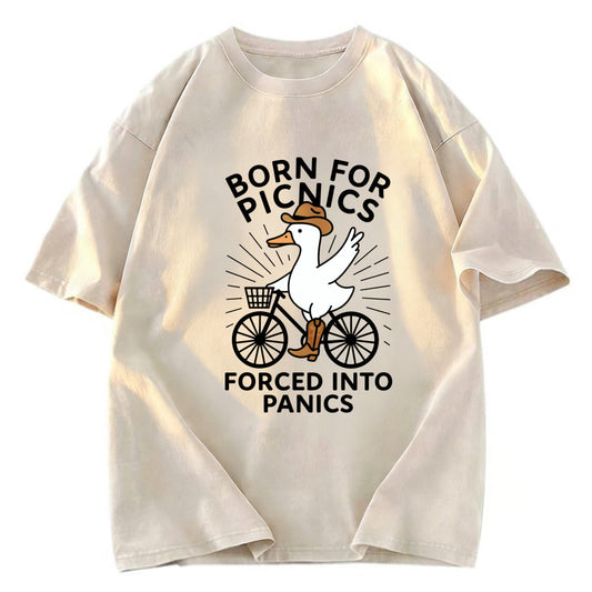 Tokyosol Born For Picnics Funny Washed T-Shirt