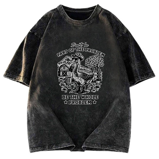 Tokyosol Silly Goose With Sunglasses Washed T-Shirt