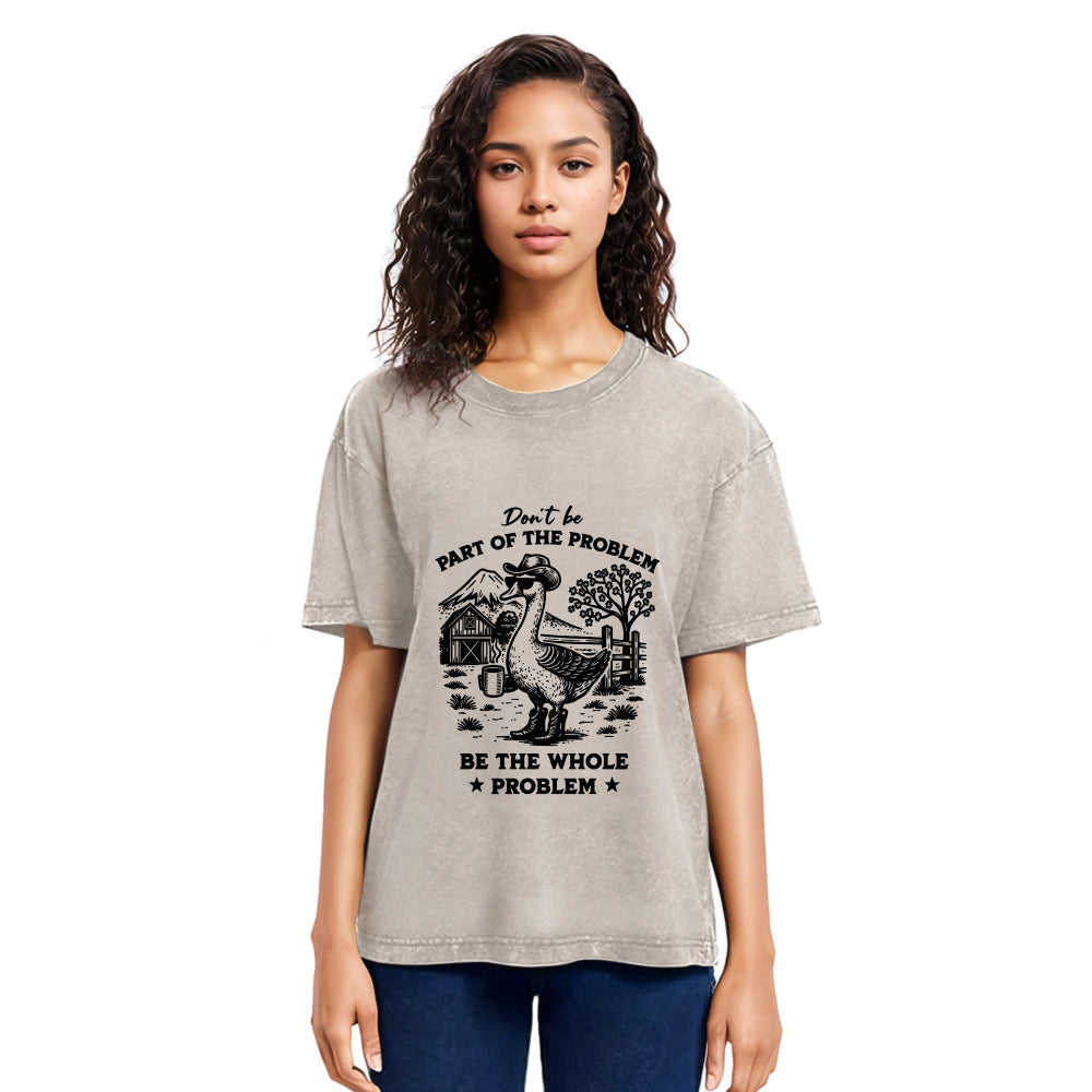 Tokyosol Silly Goose With Sunglasses Washed T-Shirt