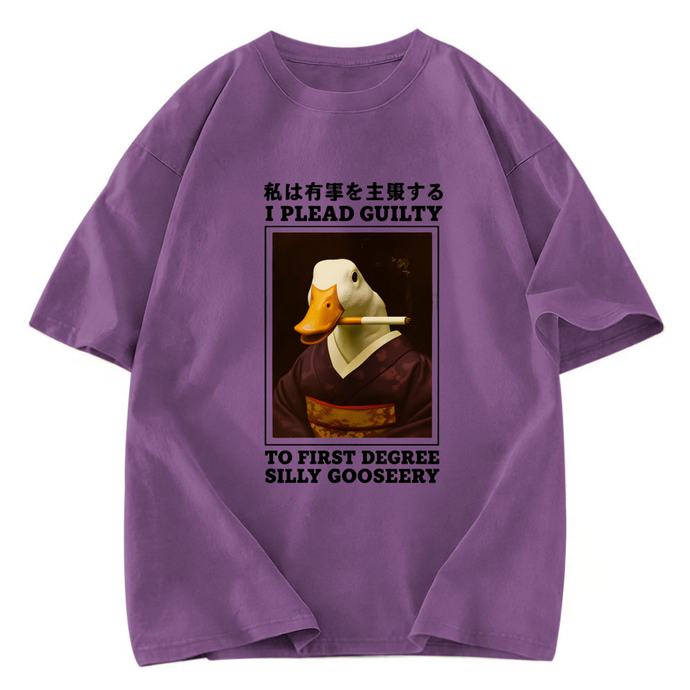 Tokyosol Silly Goose Smoking Funny Washed T-Shirt