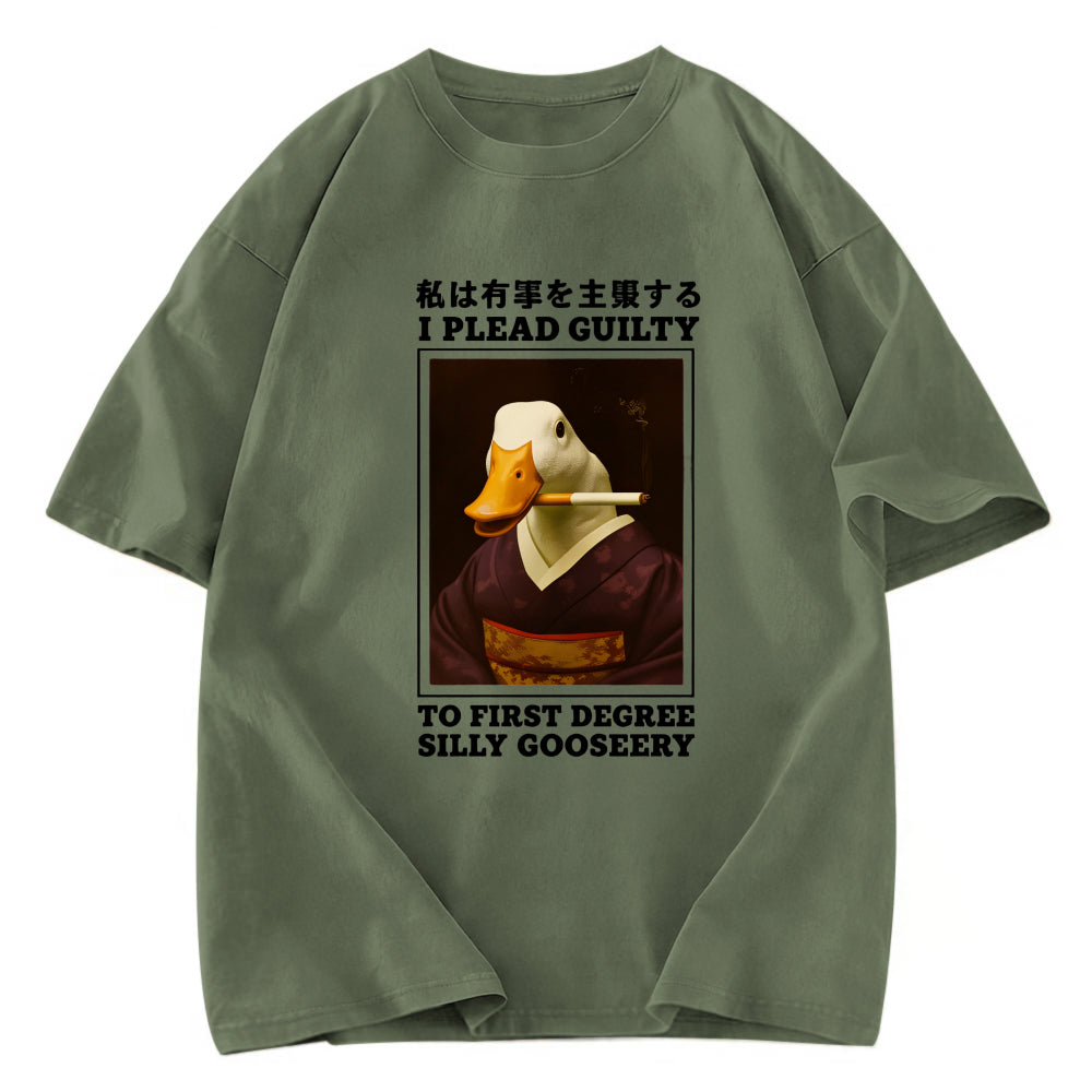 Tokyosol Silly Goose Smoking Funny Washed T-Shirt