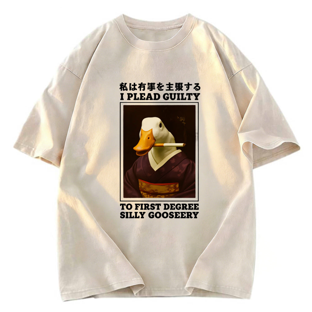 Tokyosol Silly Goose Smoking Funny Washed T-Shirt