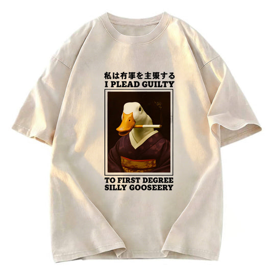 Tokyosol Silly Goose Smoking Funny Washed T-Shirt