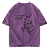 Tokyosol Funny Goose Game Washed T-Shirt