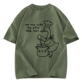 Tokyosol Funny Goose Game Washed T-Shirt