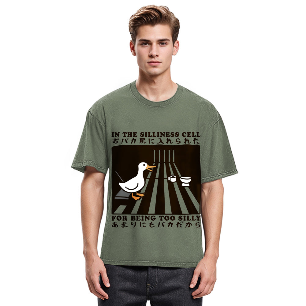Tokyosol Raccoon Riding A Goose Washed T-Shirt