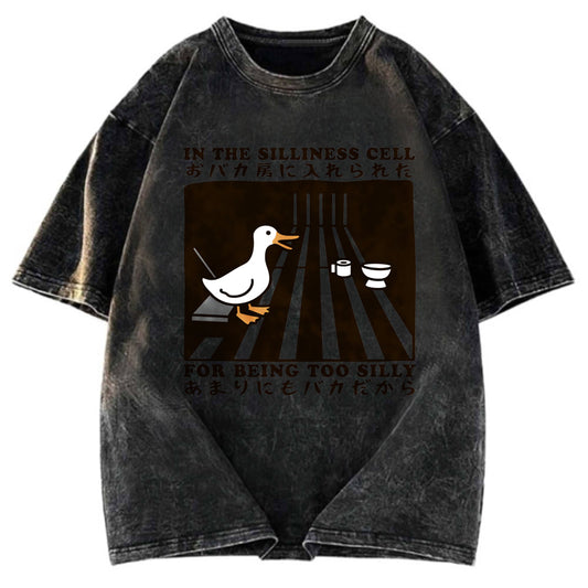 Tokyosol Raccoon Riding A Goose Washed T-Shirt