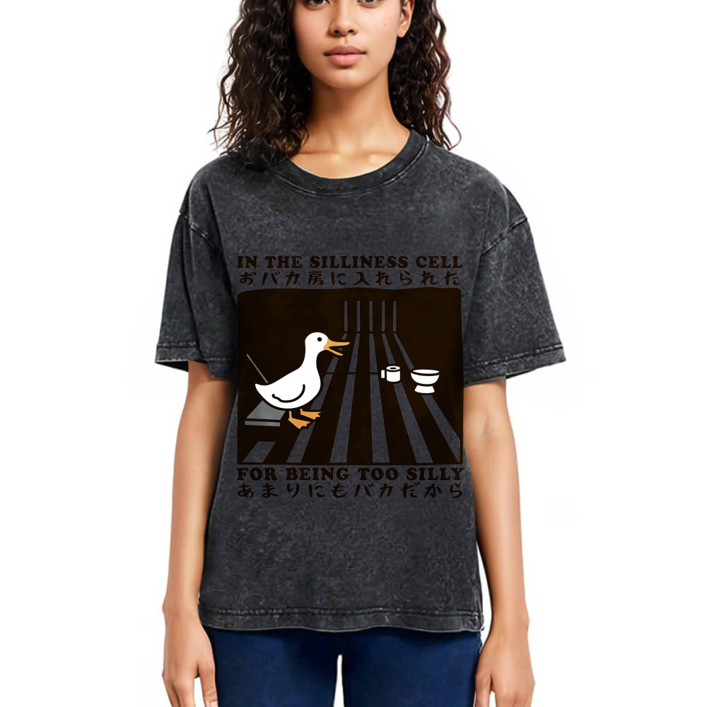 Tokyosol Raccoon Riding A Goose Washed T-Shirt