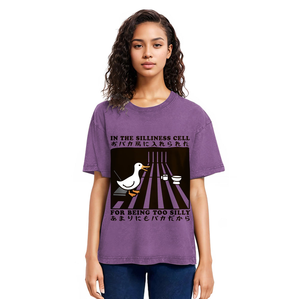 Tokyosol Raccoon Riding A Goose Washed T-Shirt