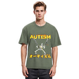 Tokyosol Autism Funny Skeleton Washed T-Shirt