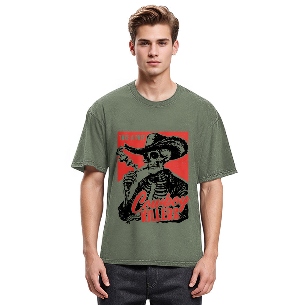 Tokyosol Smoking Skeleton Washed T-Shirt