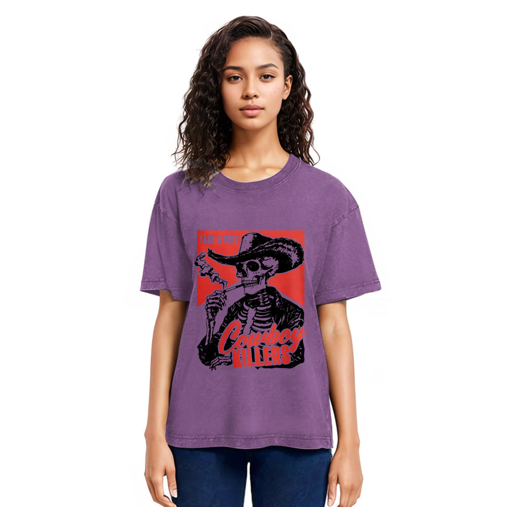 Tokyosol Smoking Skeleton Washed T-Shirt