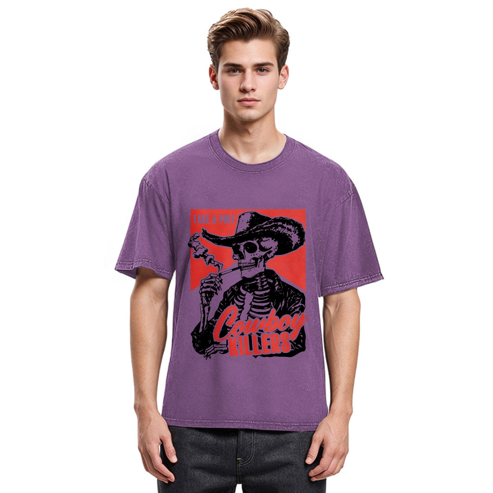Tokyosol Smoking Skeleton Washed T-Shirt