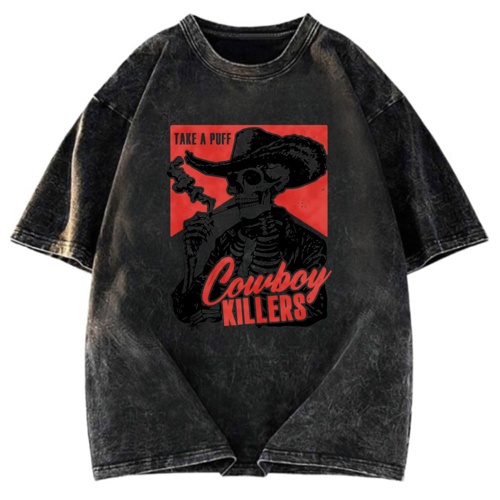 Tokyosol Smoking Skeleton Washed T-Shirt