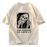Tokyosol Stay Positive Skeleton Washed T-shirt