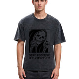Tokyosol Stay Positive Skeleton Washed T-shirt