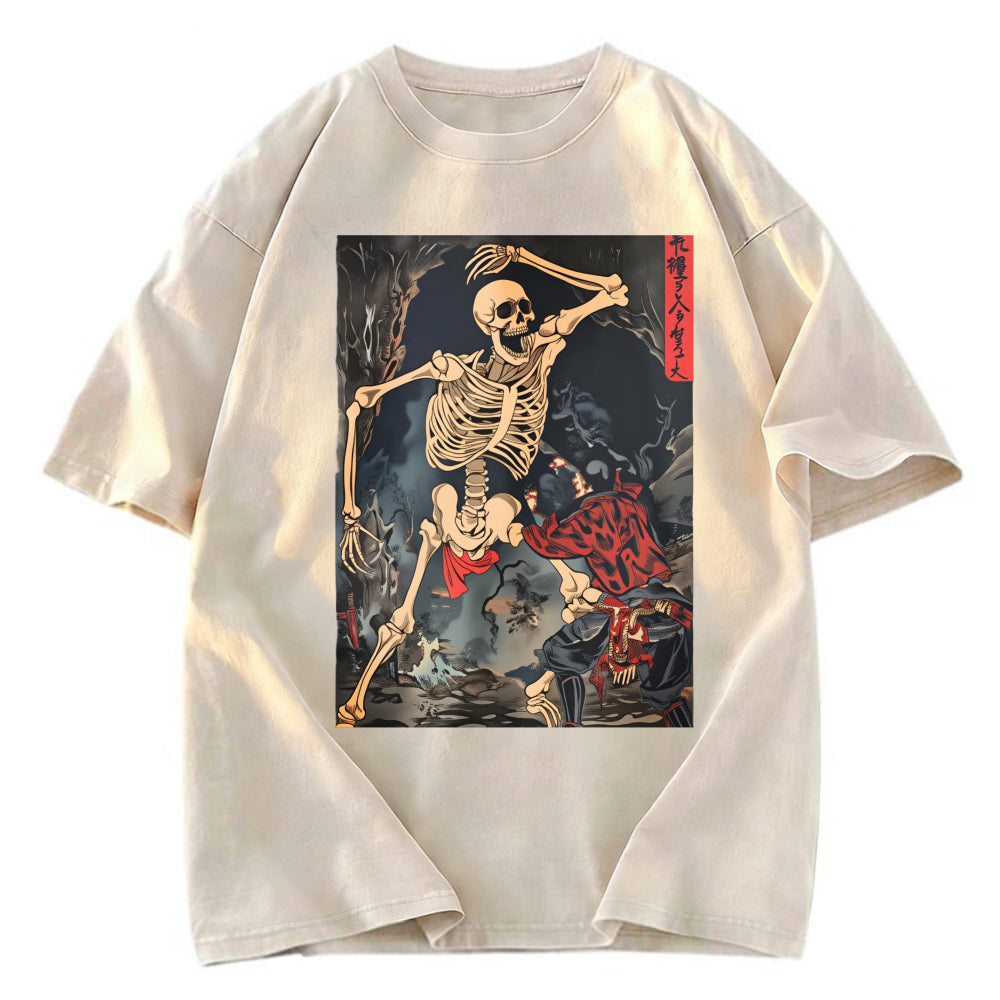 Tokyosol Japanese Horror Skeleton Washed T-shirt