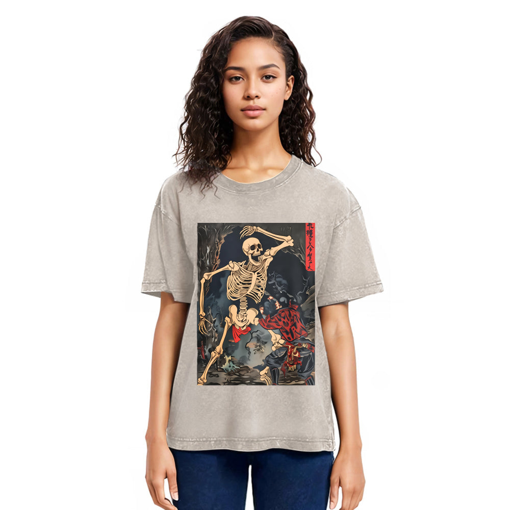 Tokyosol Japanese Horror Skeleton Washed T-shirt