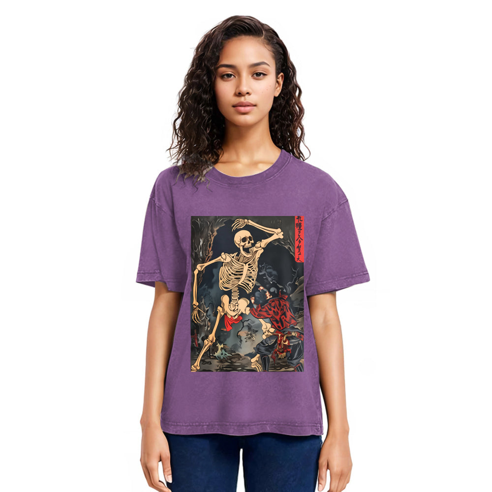 Tokyosol Japanese Horror Skeleton Washed T-shirt