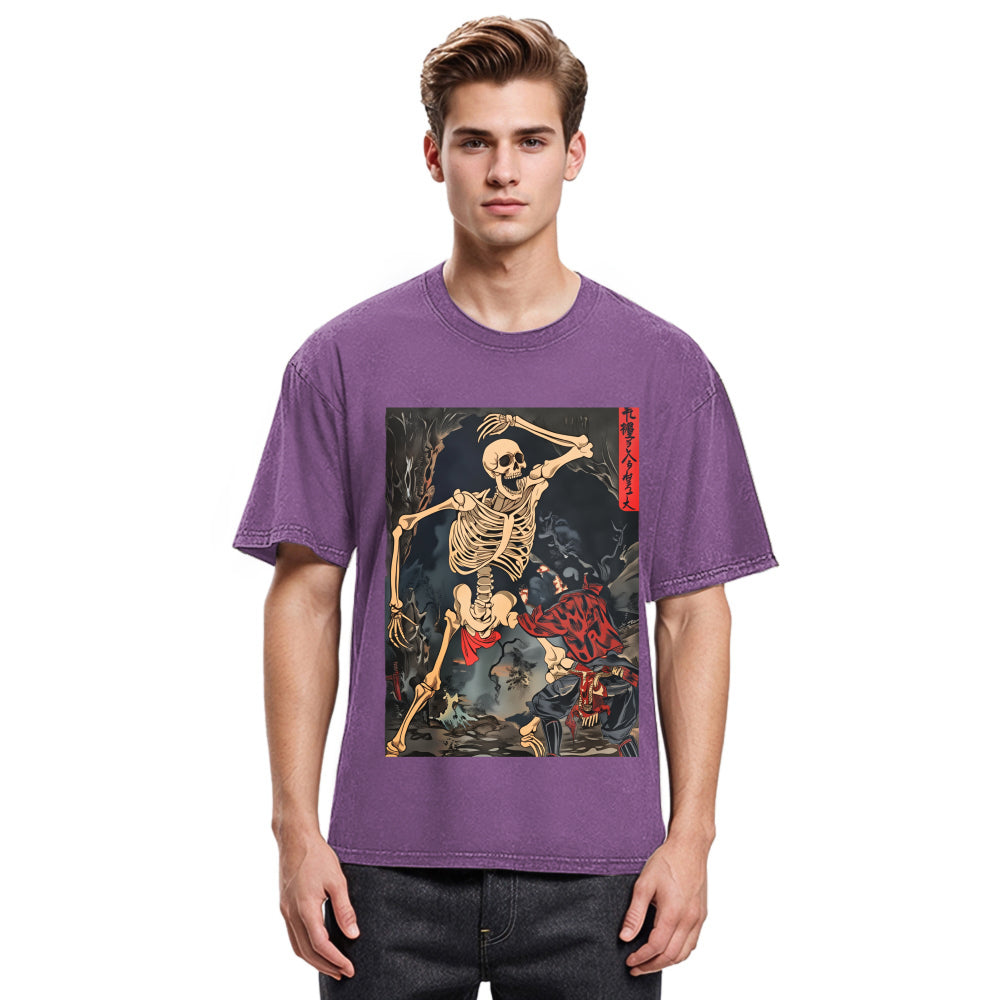Tokyosol Japanese Horror Skeleton Washed T-shirt
