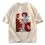 Tokyosol Woodcut Wheel & Roses Washed T-Shirt