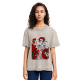 Tokyosol Woodcut Wheel & Roses Washed T-Shirt