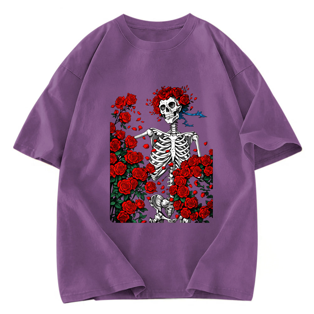 Tokyosol Woodcut Wheel & Roses Washed T-Shirt
