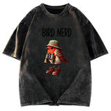 Tokyosol Funny Bird Nerd Washed T Shirt