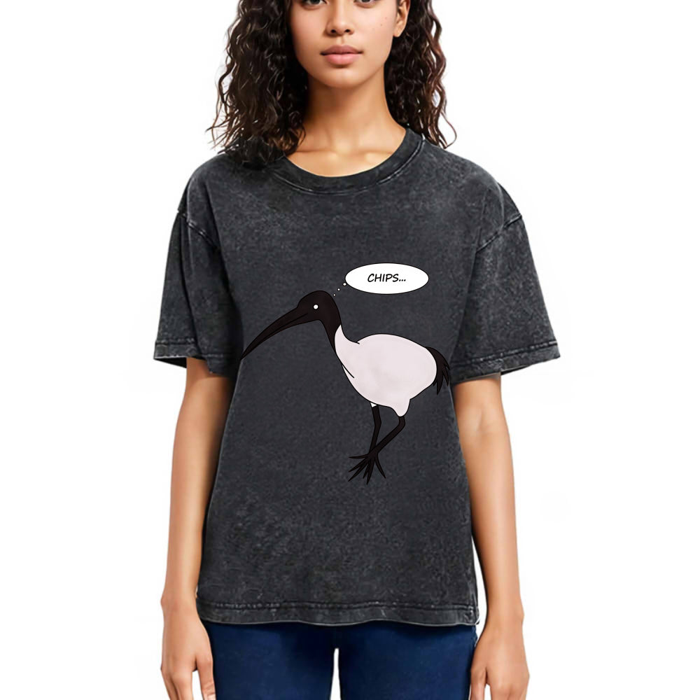 Tokyosol Chicken Loves Chips Washed T Shirt