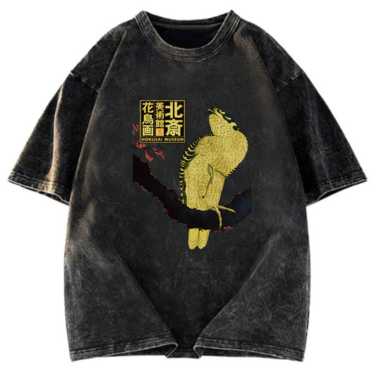 Tokyosol Hokusai Museum Flower And Bird Washed T Shirt