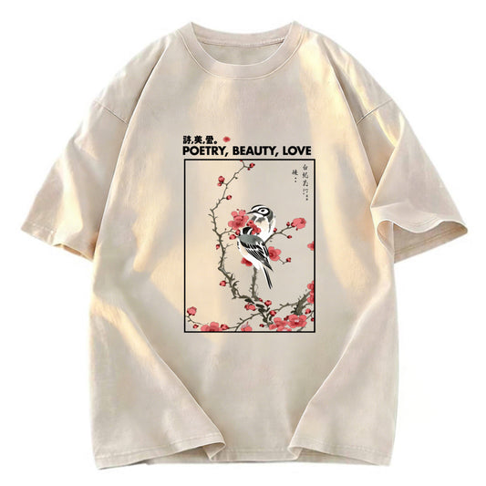 Tokyosol Japanese Ink Painting Washed T Shirt
