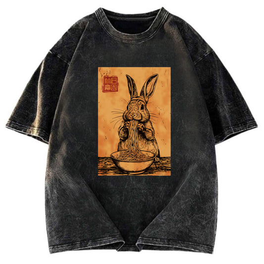 Tokyosol Ramen Lover Rabbit Washed T Shirt