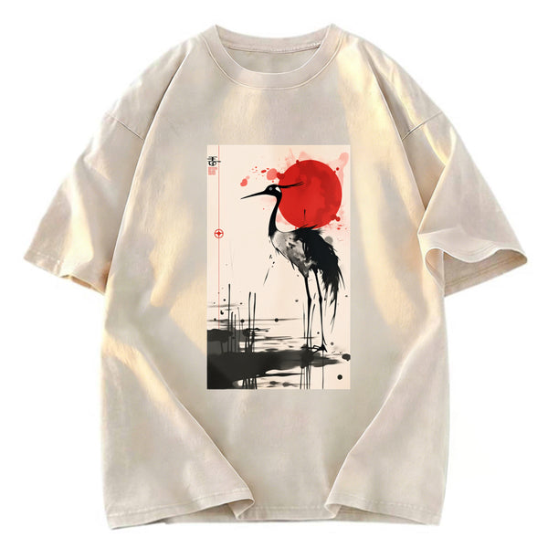 Tokyosol Japanese Crane Washed T Shirt