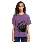 Tokyosol Retro Red Crowned Crane Washed T Shirt