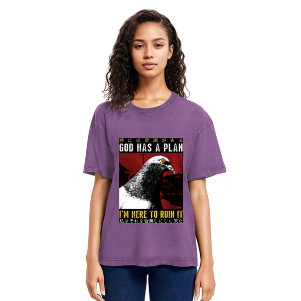 Tokyosol Pigeons That Want To Break The Plan Washed T Shirt
