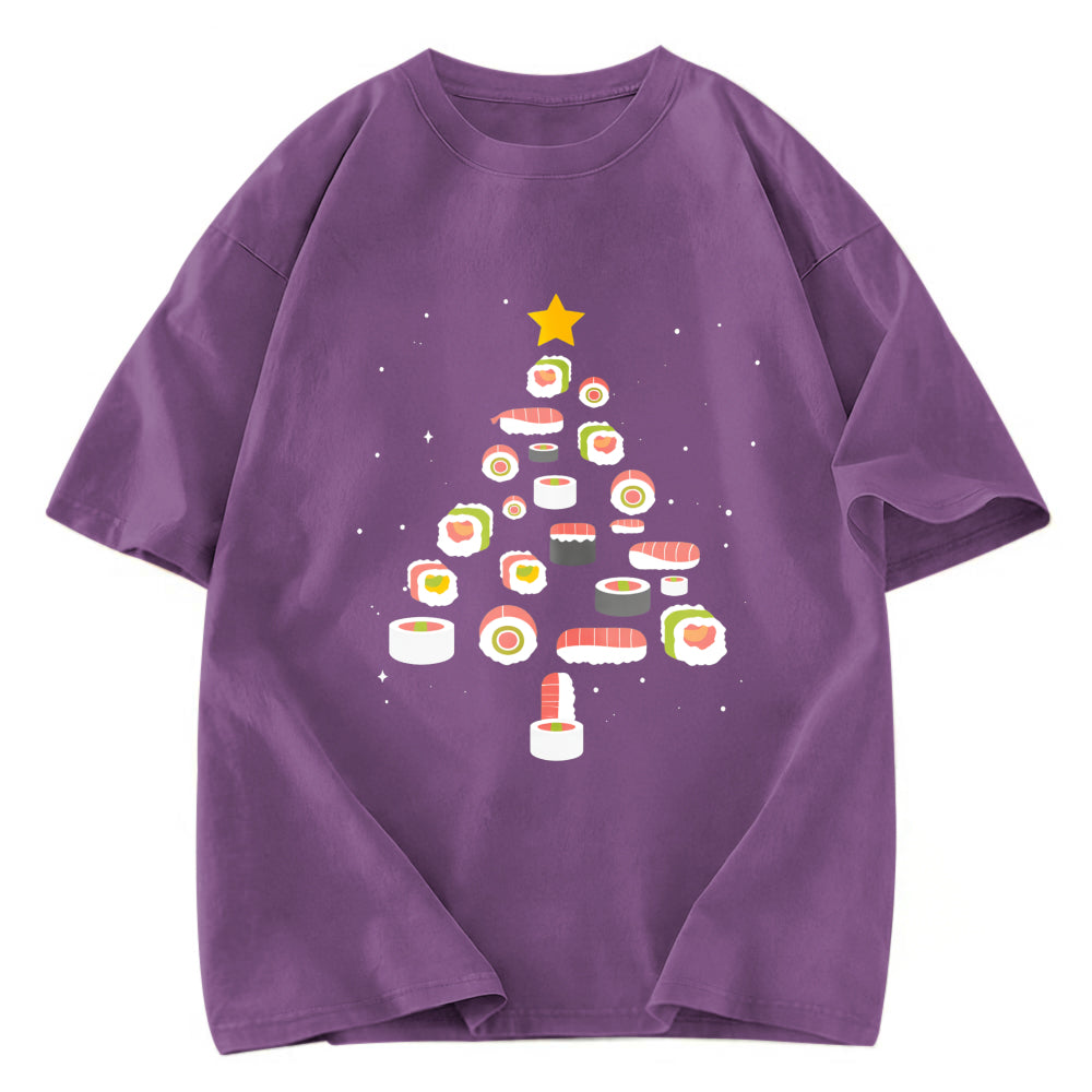 Tokyosol Sushi Christmas Tree Washed T Shirt