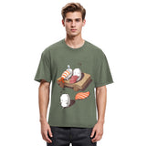 Tokyosol Funny Sleep Walking Nigiri Sushi Washed T Shirt