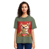 Tokyosol Shiba Lnu Eating Ramen Washed T Shirt