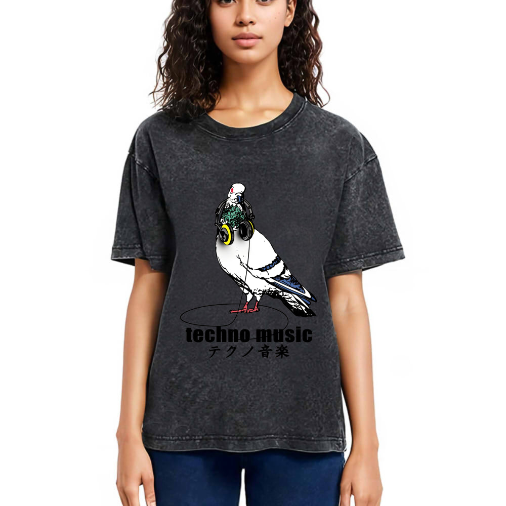 Tokyosol Techno Music Washed T Shirt