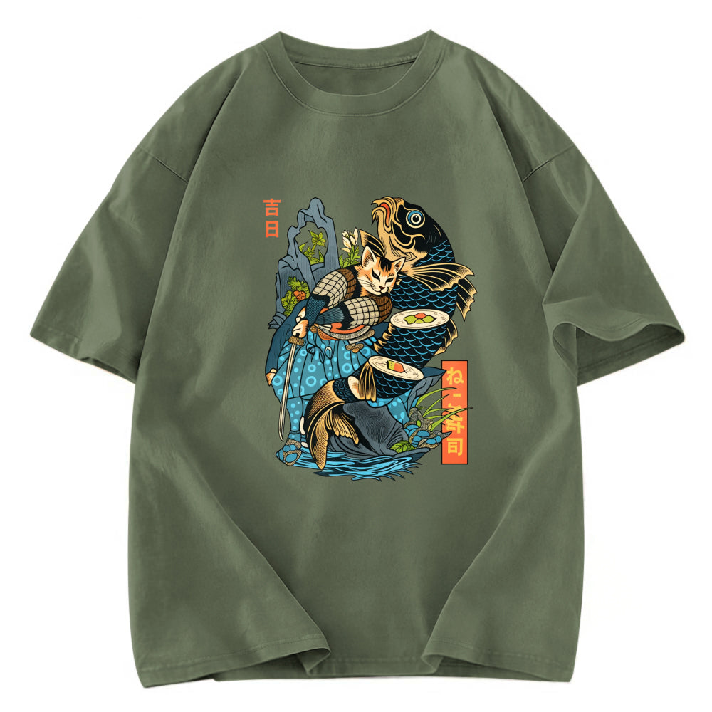 Tokyosol Neko Sushi Washed T Shirt