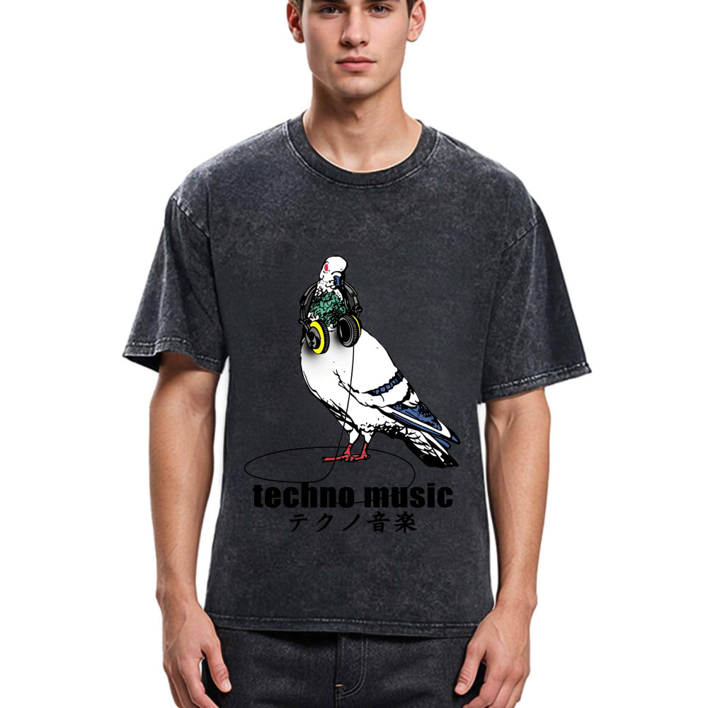 Tokyosol Techno Music Washed T Shirt