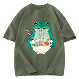 Tokyosol Vintage Frog Ramen Japanes Washed T-Shirt