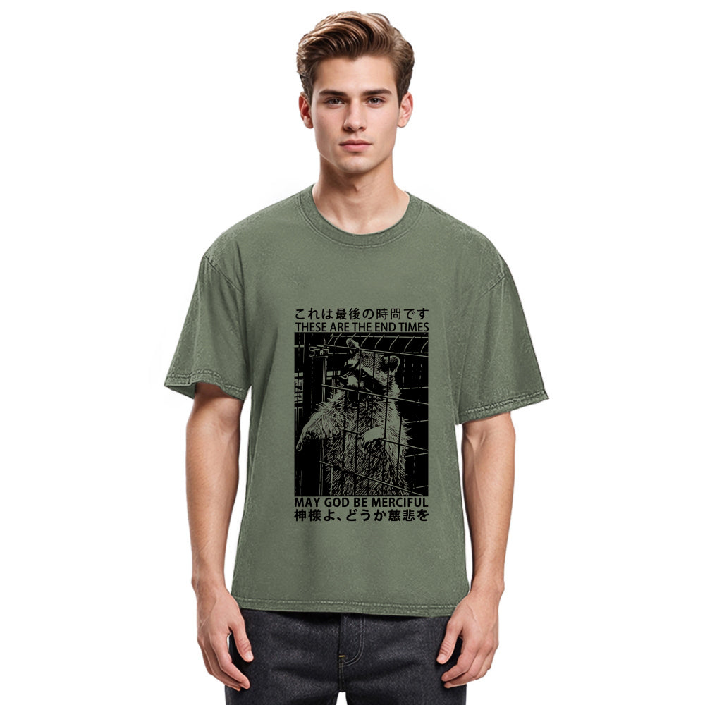 Tokyosol May God Be Merciful Back Washed T Shirt