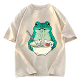 Tokyosol Vintage Frog Ramen Japanes Washed T-Shirt