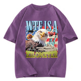 Tokyosol Funny Eagle Meme Washed T Shirt
