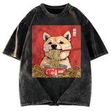 Tokyosol Shiba Lnu Eating Ramen Washed T Shirt